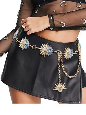 ISO Gold Sun & Moon Chain Belt